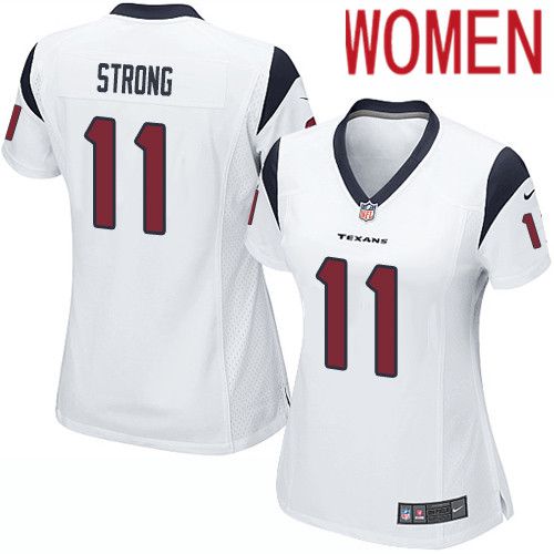 Women Houston Texans #11 Jaelen Strong White Nike Player Game NFL Jersey->women nfl jersey->Women Jersey